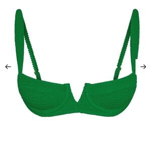 NWT Monday Swimwear CLOVELLY TOP - PALM GREEN CRINKLE